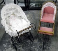 Modern bisque head baby doll and a Victorian-style doll's pram (2)