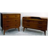 Suite of G-Plan 1960's/70's polished oak bedroom furniture viz:- wardrobe, dressing chest and chest,