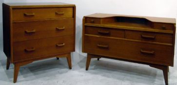 Suite of G-Plan 1960's/70's polished oak bedroom furniture viz:- wardrobe, dressing chest and chest,