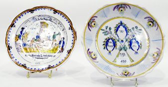 French 18th century style faience plate commemorating the Execution de Louis Capet,