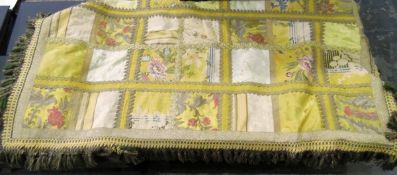 Venetian embroidered throw, yellow ground,