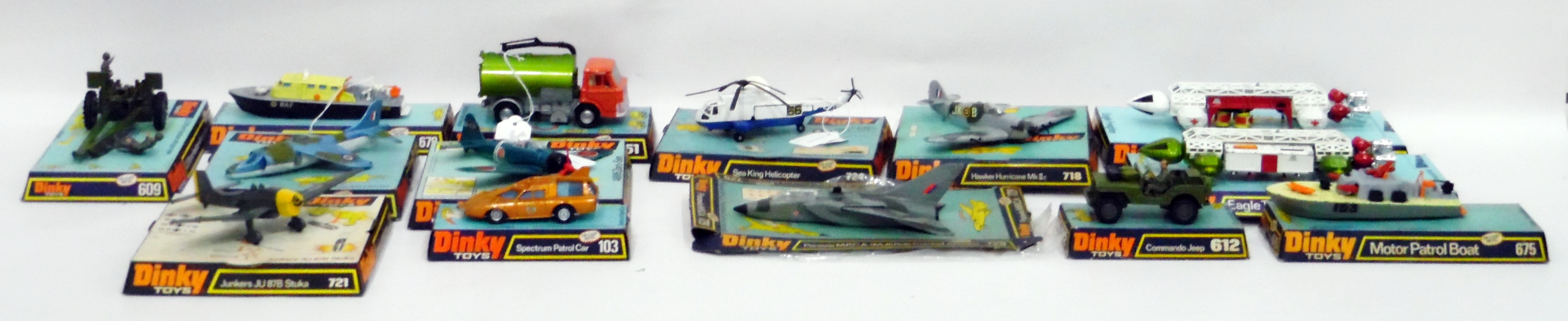 Quantity of Dinky Toy models to include Hawker Harrier, Zero, Stuka, Sea King helicopter, - Image 2 of 2