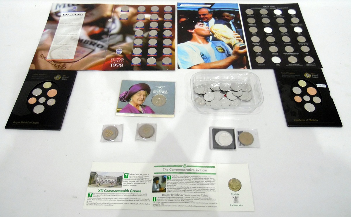 Quantity of commemorative coins and medals including The Royal Mint Brilliant Uncirculated Coin