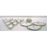 Quantity of monogrammed china to include a set of 11 fine porcelain teacups,