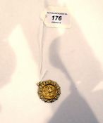 1912 full sovereign in gold pierced mount,