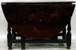 18th century oak drop-leaf gateleg table,