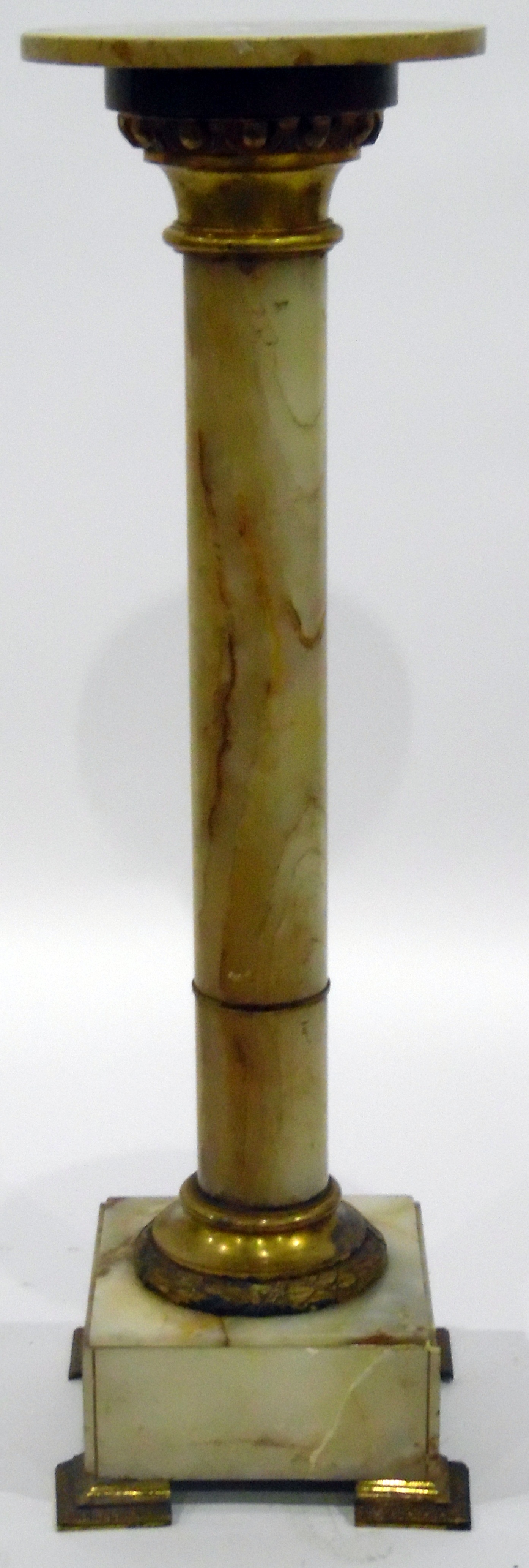 Marble plant pedestal sienna marble(?), - Image 2 of 2