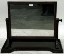 19th century mahogany rectangular framed dressing table mirror,