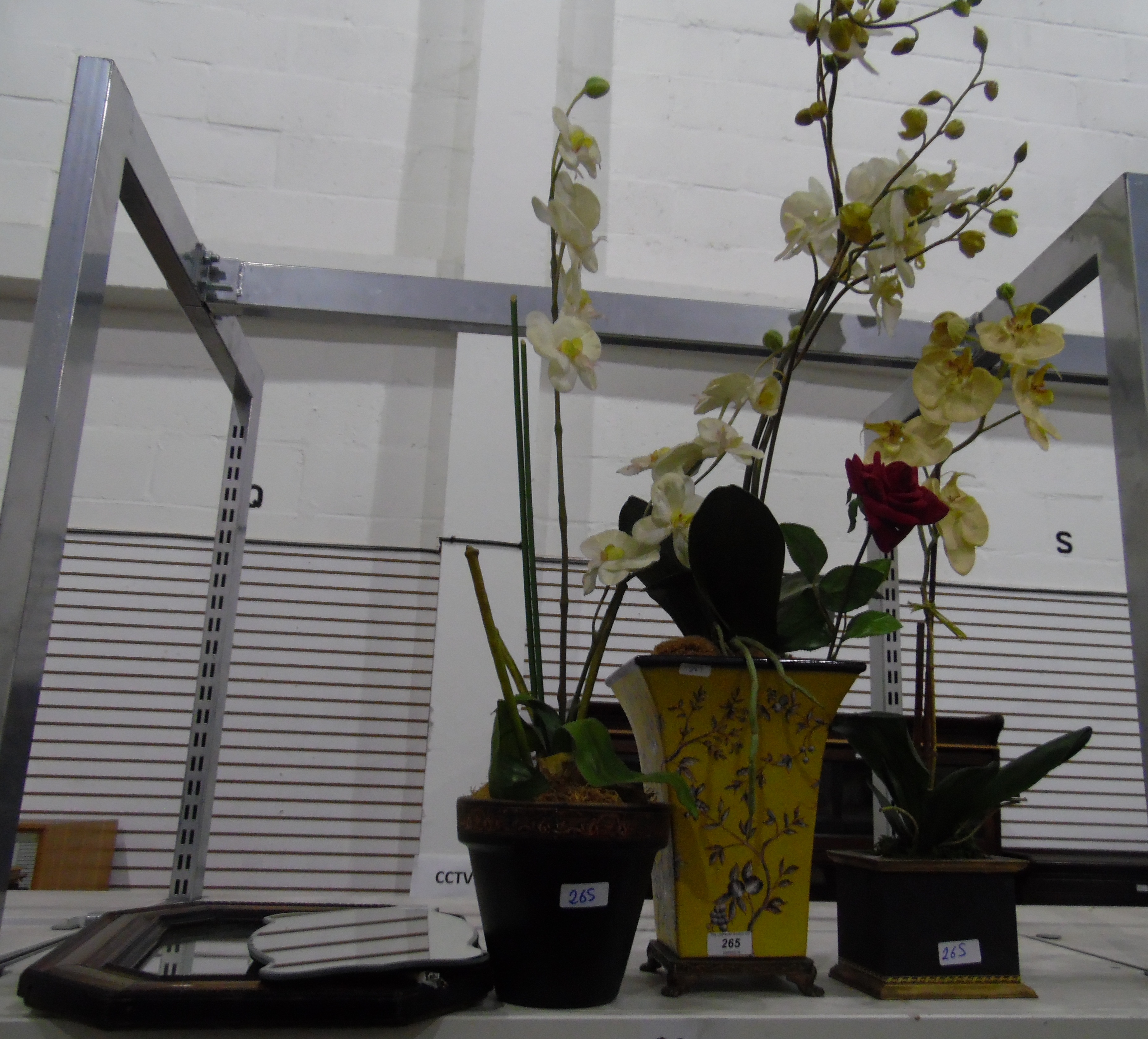 Three vases with faux flowers, - Image 2 of 2