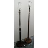 Two wooden standard lamps (missing shades) (2)