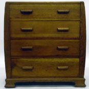 Mid 20th century beech-finish chest of four drawers,