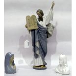 Lladro model of Moses holding tablet of stone, 40cm high approx,