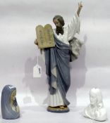 Lladro model of Moses holding tablet of stone, 40cm high approx,