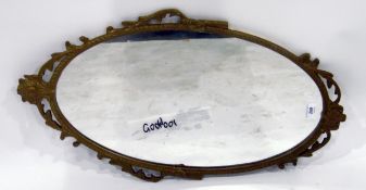 Modern oval gilt coloured wall mirror