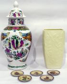 Set of five Hummel reproduction Christmas plates, a modern Chinese-style ginger jar and cover,