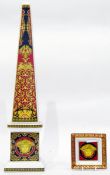 Rosenthal for Versace Medusa pattern porcelain model of an obelisk,