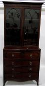 19th century mahogany secretaire bookcase,