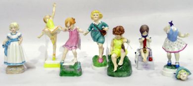 Set of Royal Worcester porcelain 'Days of the Week' models to include 'Monday's Child' 3257 (girl
