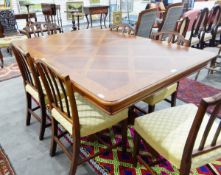 Modern twin pillar dining table of rectangular form,