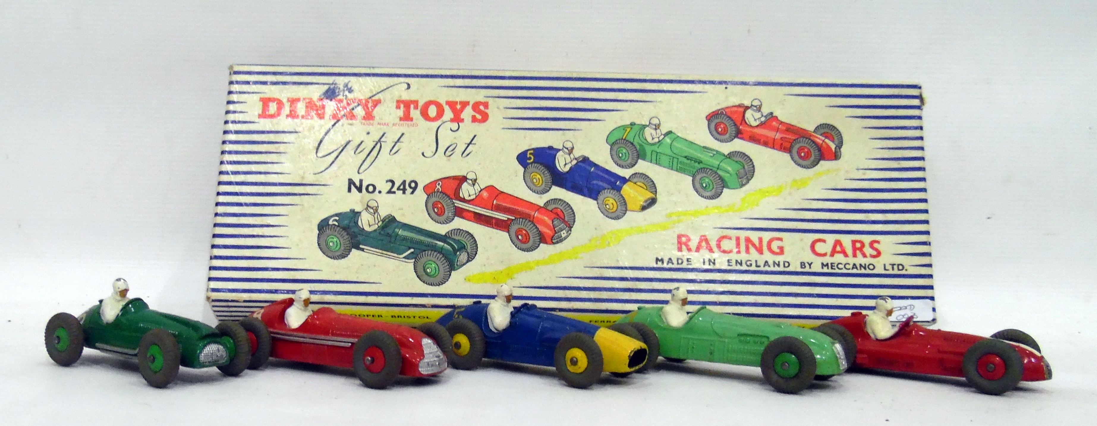 Dinky Toys gift set no.249 comprising Cooper Bristol 233, Alfa Romeo 232, Ferrari 234, H.W. - Image 2 of 2