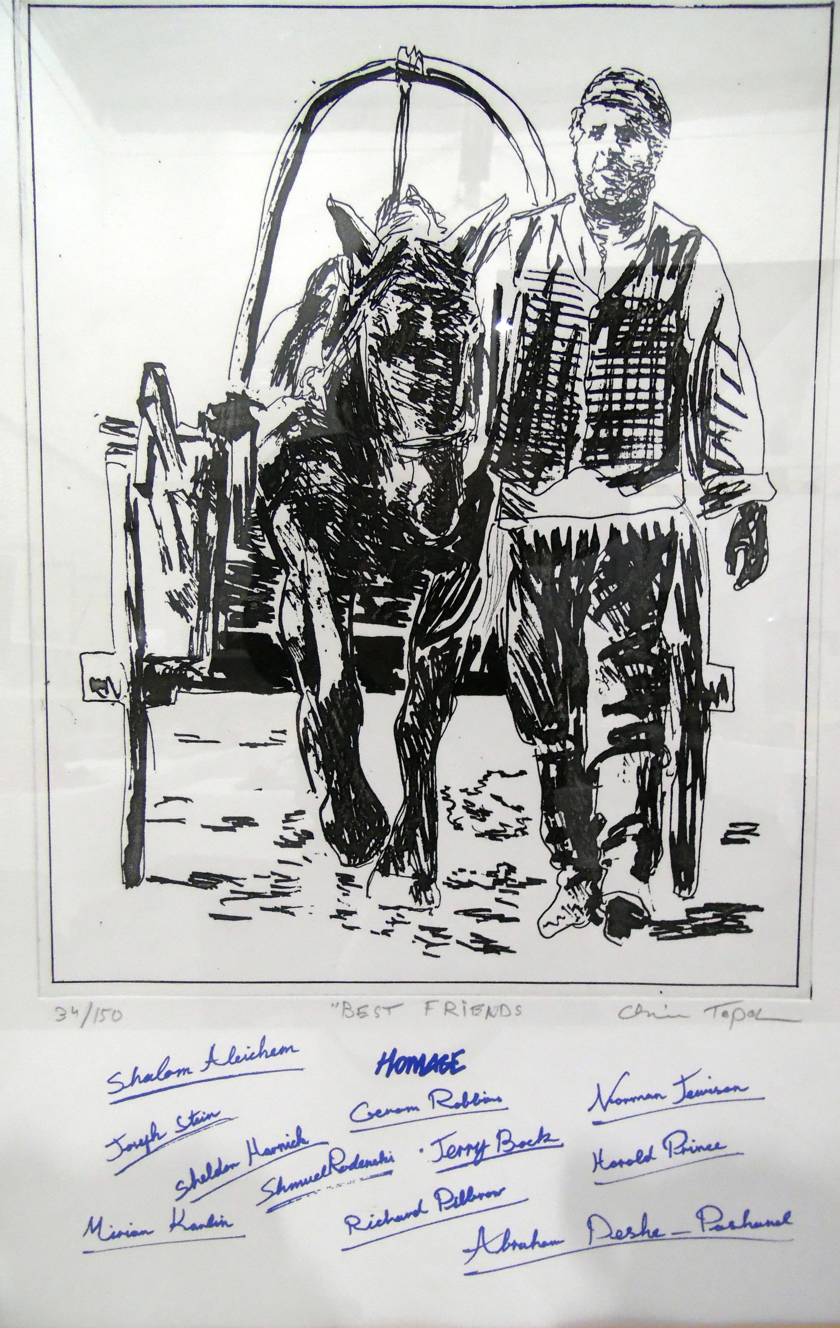 After Chaim Topol Limited edition etching "Best Friends", - Image 2 of 2