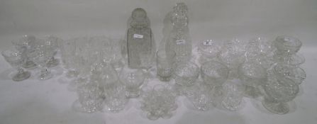 Quantity of Stuart and other glass to include decanters, wines,