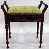 Early 20th century mahogany box-seat piano stool