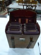 Selection of Ordnance Surveys in leather case,