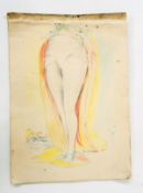 Early to mid 20th century sketchbook of pastel drawings,