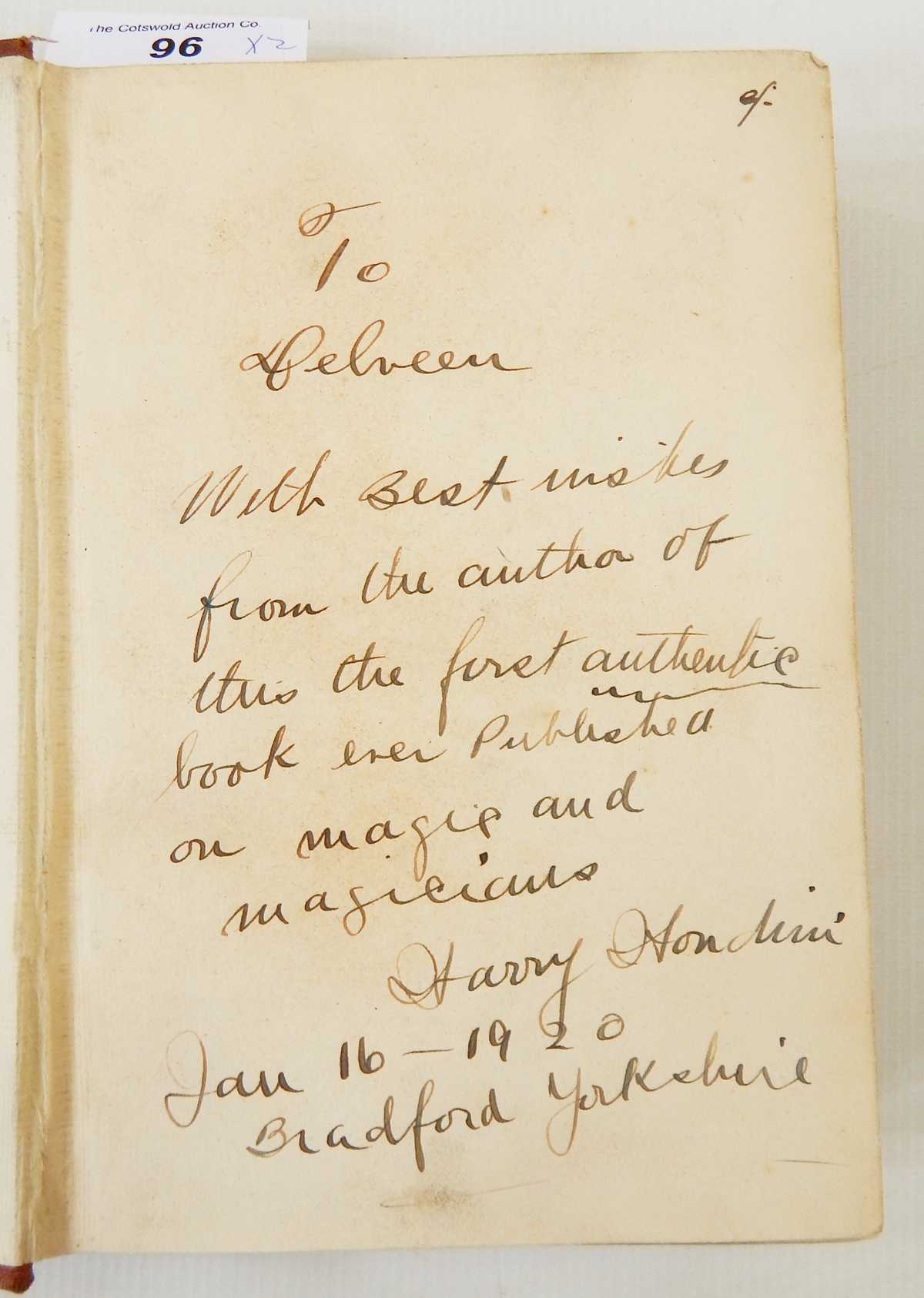 Houdini, Harry "The Unmasking of Robert-Houdin together with a Treatise on Handcuff Secrets", - Image 2 of 2