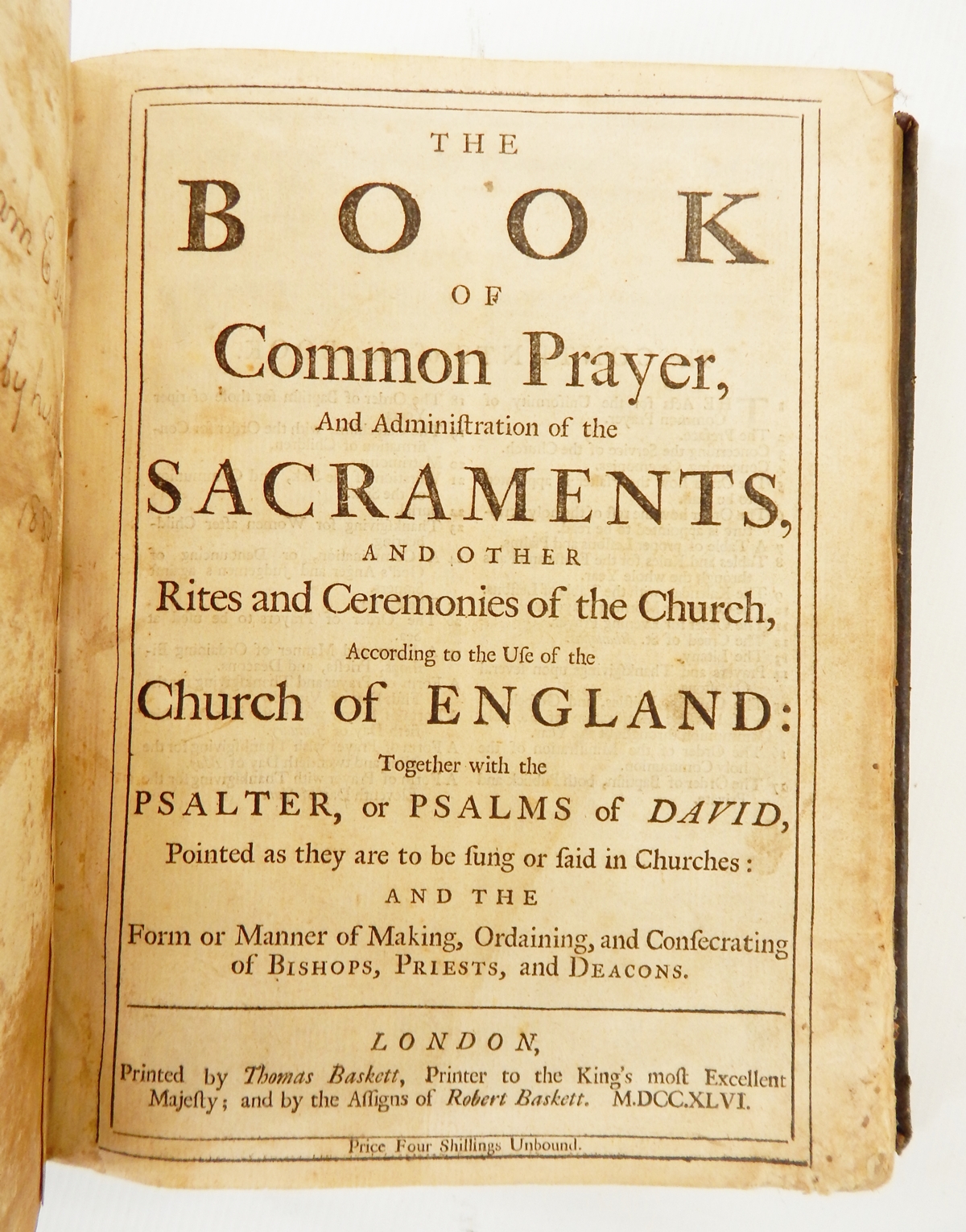 "The Book of Common Prayer and Administration of the Sacraments...