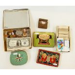Mixed lot to include tins, cigarette cards,