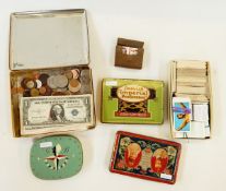 Mixed lot to include tins, cigarette cards,
