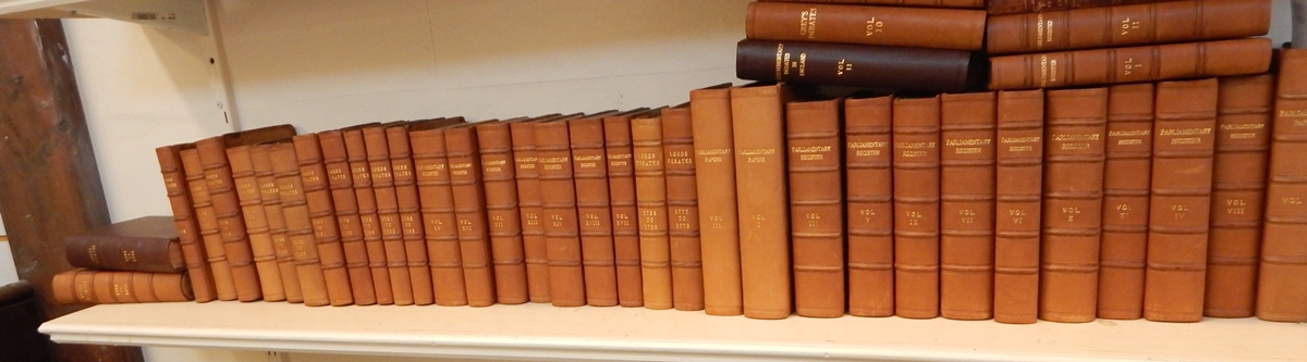 Parliamentary Register, all rebacked and bound full leather, raised bands,
