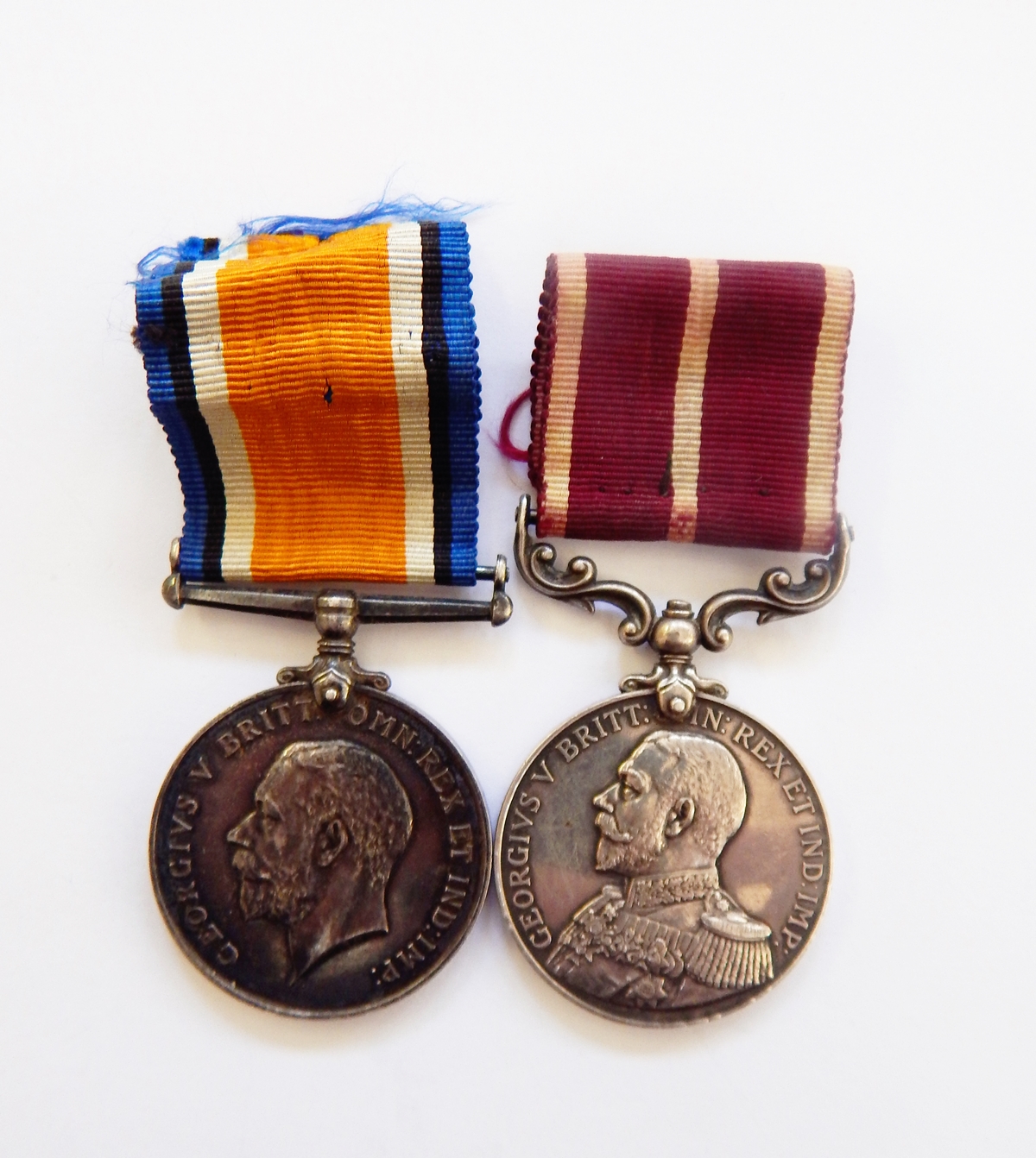 WWI Meritorious Service medal and War medal named to 'M15318 H L SHAFTOE SHIPWT 3CL 'Glory'