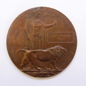 WWI Memorial plaque named to 'JOHN GORDON WILKS 18156 Private G J G Wilks 13th Bn,