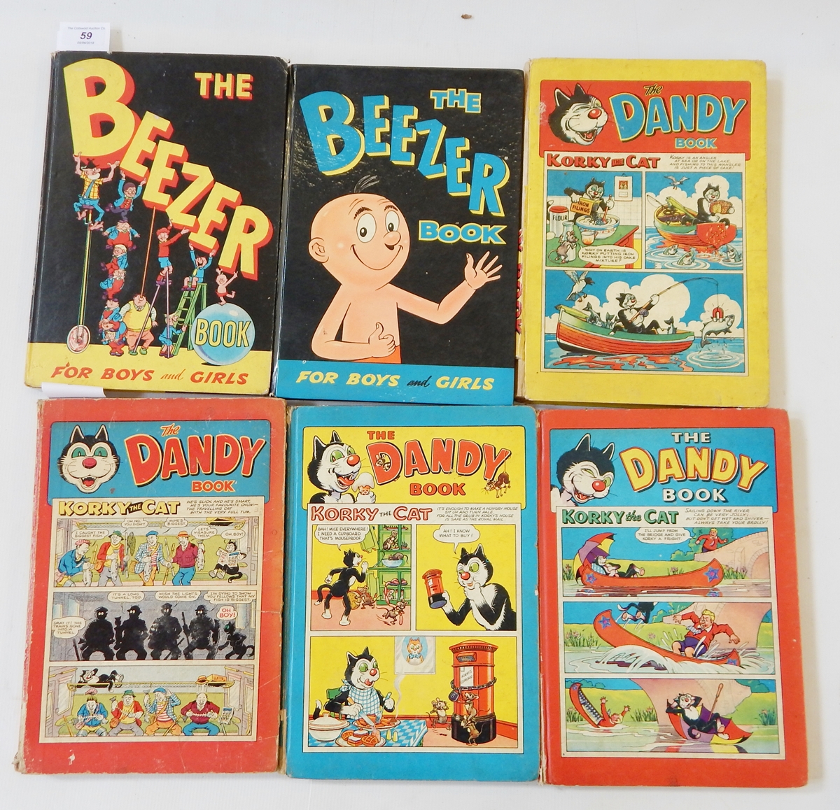 Various annuals including Beezer x 2, The Dandy Book x 4, The Beano x 1,