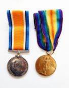 WWI War medal and Victory medal named to 'LIEUT C D E DEWE Lieutenant Charles Douglas Eyre Dewe,