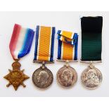 Four WWI medals to The Royal Navy Reserve 'SA 1934 D MAIR 2HD RNR',