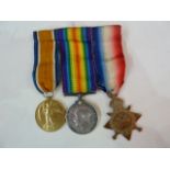WWI 1914-15 Star, War Medal and Victory Medal named to "03796.PTE. J. HILTON. A.O.C.