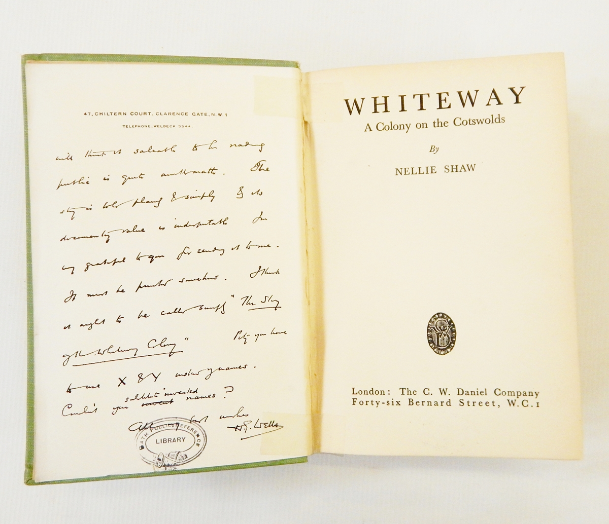 Shaw, Nellie "Whiteway, a Colony on the Cotswolds", photographic ills,
