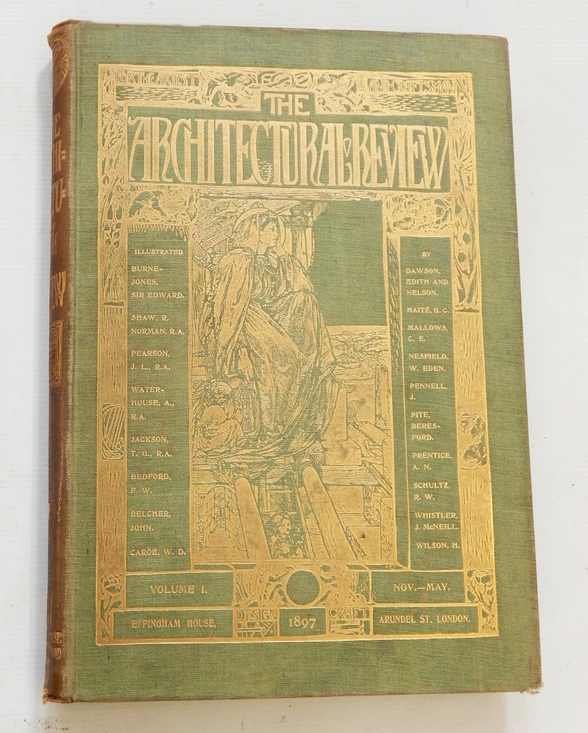 "The Architectural Review", vols 1-8 1897-1900, bound in green cloth,