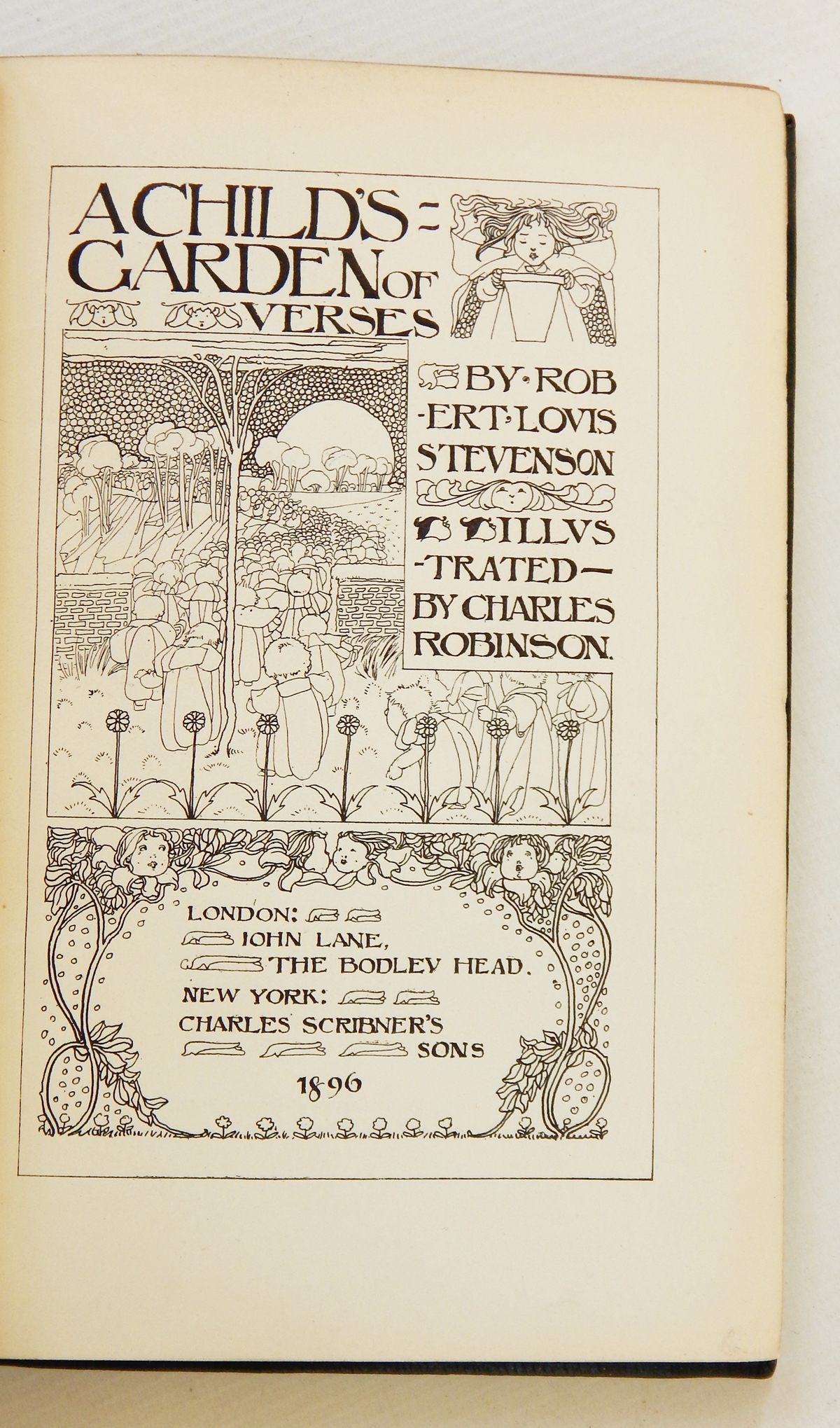 Stevenson, Robert Louis "A Child's Garden of Verses", illustrated by Charles Robinson, - Image 2 of 3