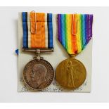 WWI War medal and Victory medal named to '28478 PTE L F B STERRY GLOUC R',
