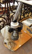 Czechoslovakian opemus enlarger, circa 1960's, on a wooden stand,
