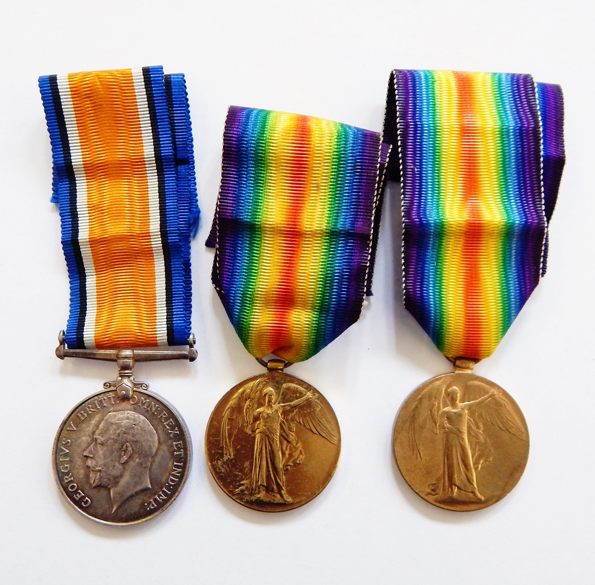 WWI War medal and Victory medal named to '4795 PTE F DALLIMORE Glouc R' and Victory medal named to