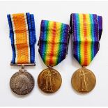 WWI War medal and Victory medal named to '4795 PTE F DALLIMORE Glouc R' and Victory medal named to
