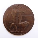 WWI Memorial plaque named to 'NELSON J SMITH 18028 Sgt M J Smith, 1st Bn,