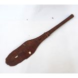 Southseas finely carved and bone inlaid ceremonial paddle, possibly Austral Islands,
