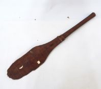 Southseas finely carved and bone inlaid ceremonial paddle, possibly Austral Islands,